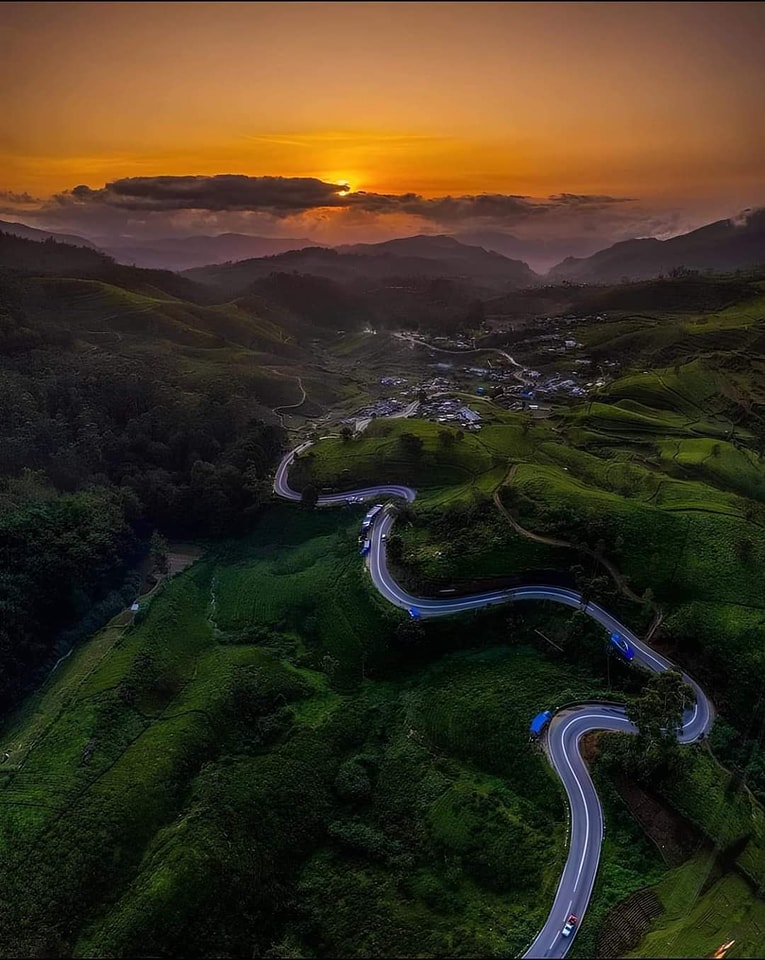 Aerial view of the rural landscape